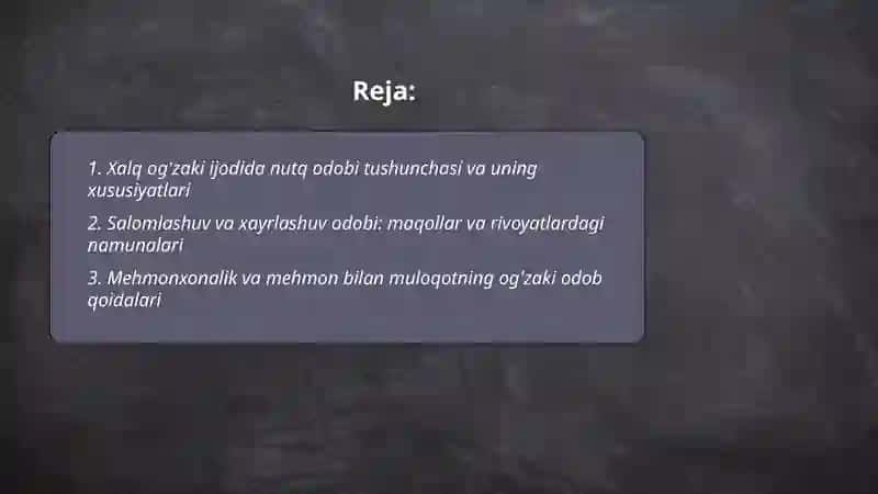 Xalq og'zaki ijodida nutq odobi 2