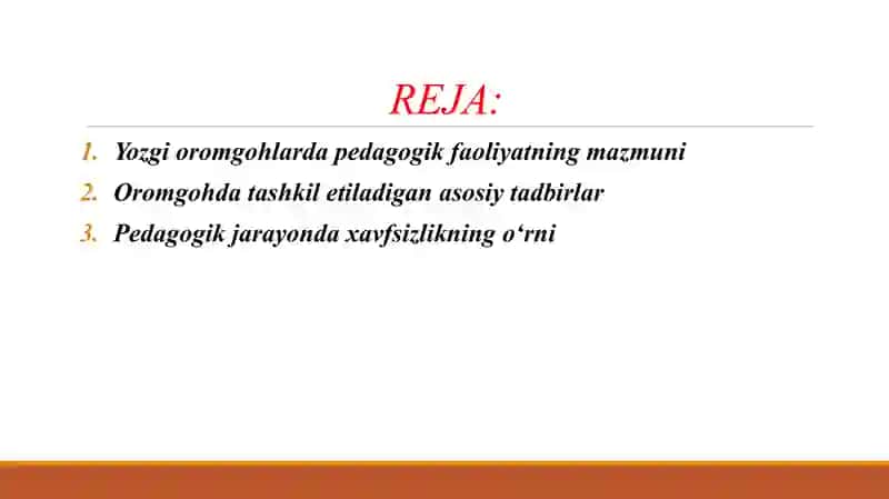 YOZGI DAM OLISH OROMGOHLARIDA PEDAGOGIK FAOLIYAT 2