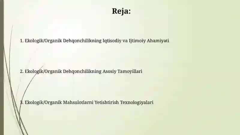 Ekologik toza qishloq xo‘jaligi mahsulotlarini yetishtirish 2