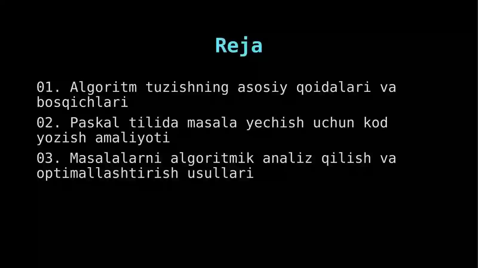 Masalalarni algoritmini tuzish 2