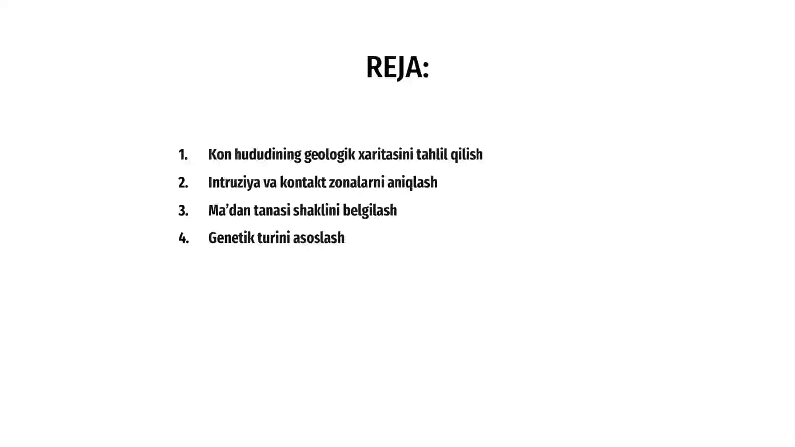 Kon hududining geologik xaritasini tahlil qilish 2