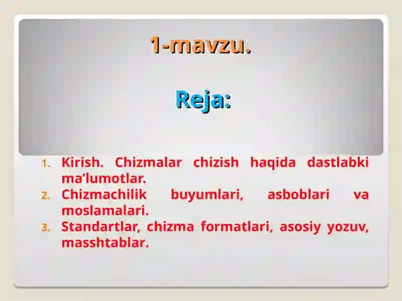 Chizmachilik buyumlari 2