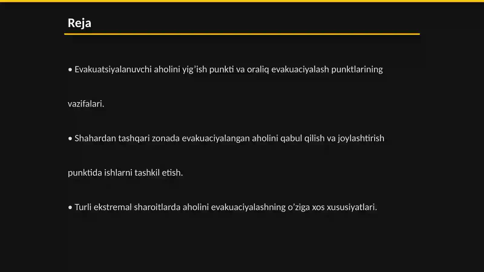 Evakuatsiyalanuvchi aholini yig’ish punkti va oraliq evakuaciyalash punktlarining vazifalari 2