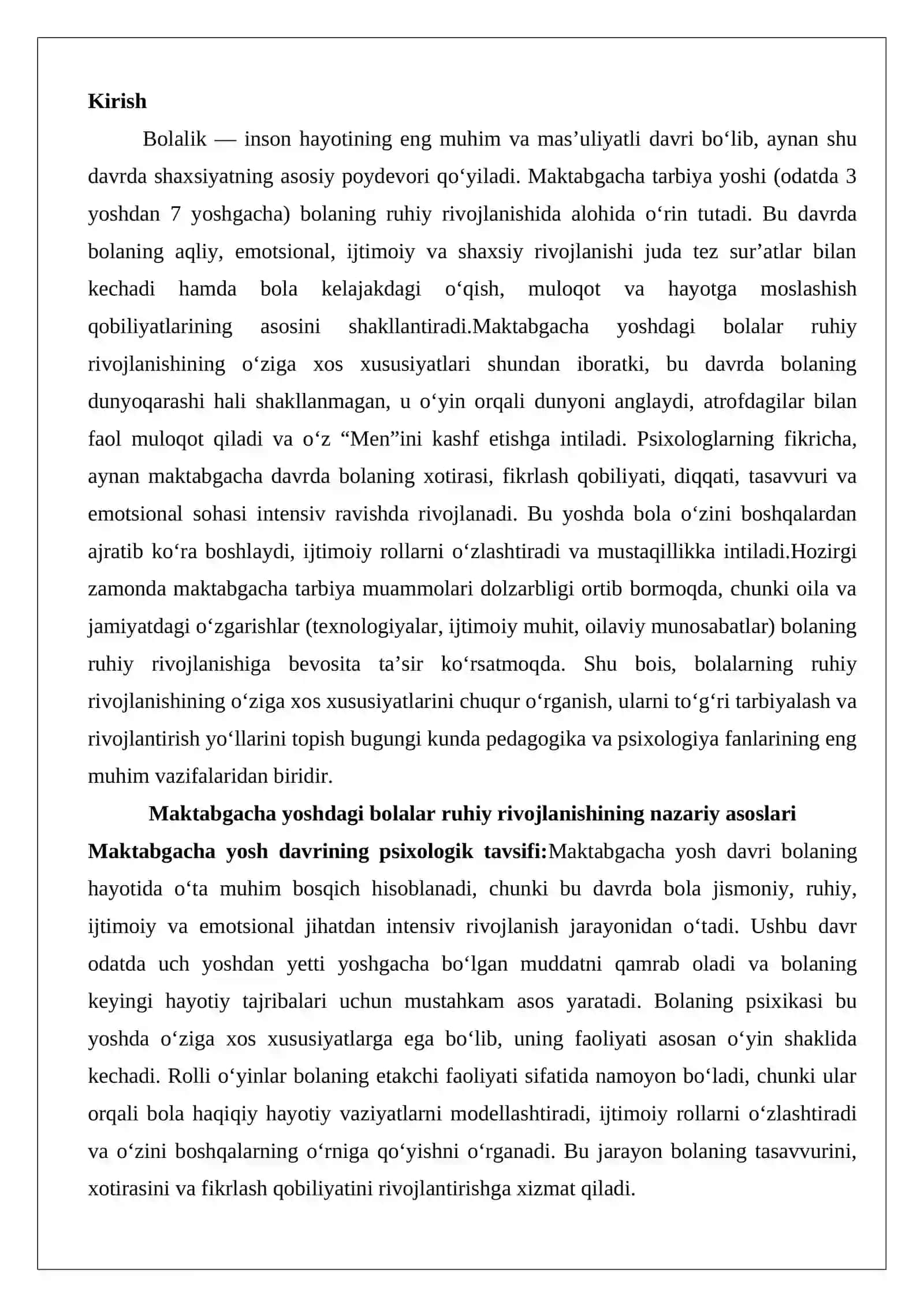 Maktabgacha tarbiya yoshidagi bolalar ruhiy rivojlanishining o‘ziga xos xususiyatlari 2