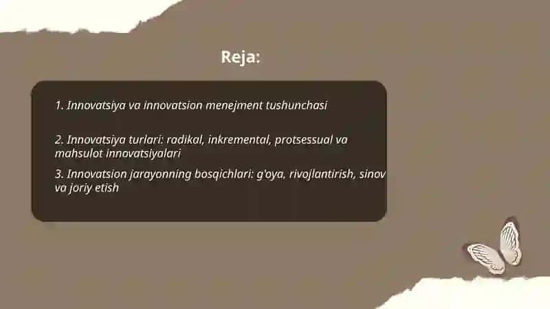 Innovatsion menejmentning asoslari 2