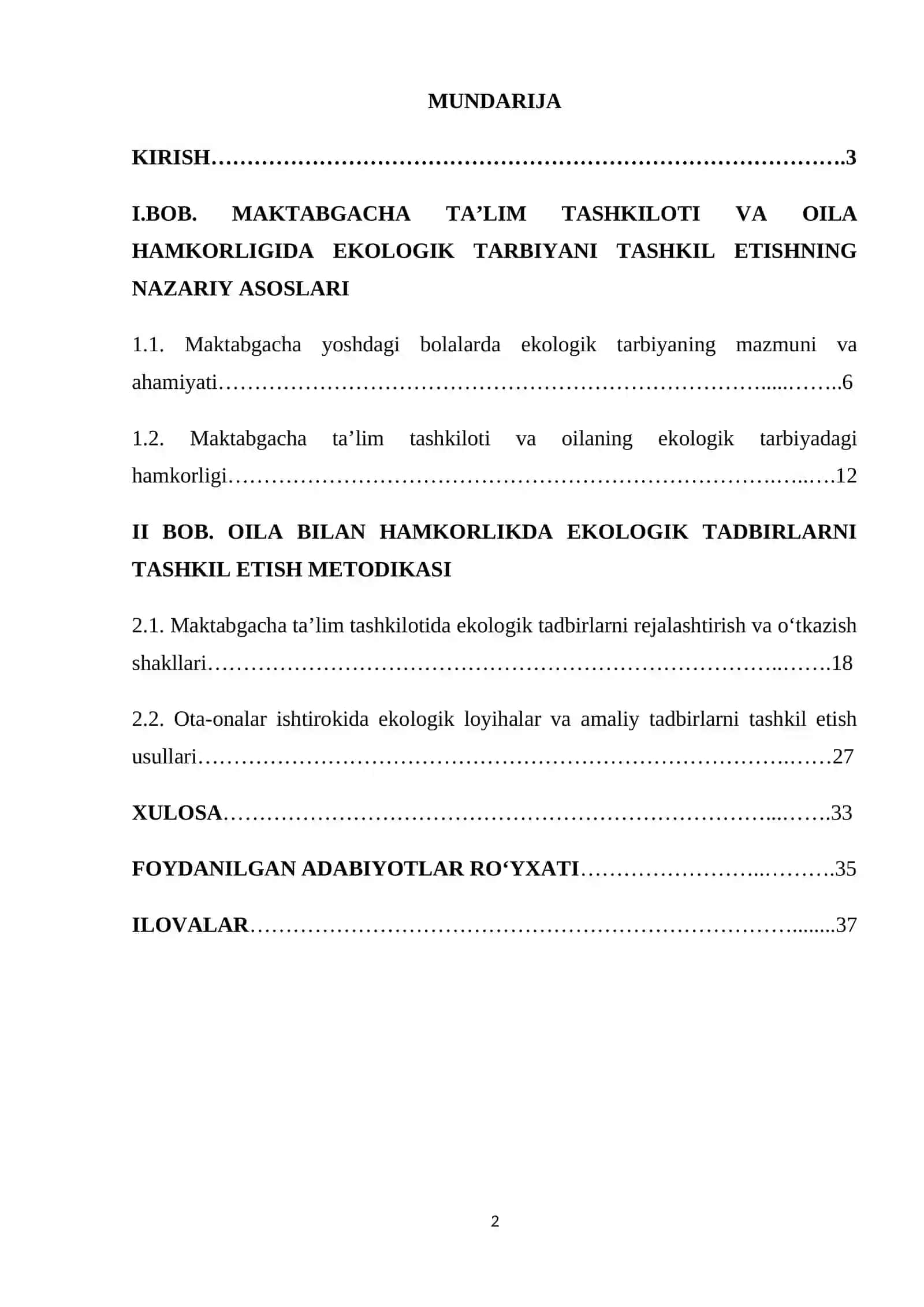 Maktabgacha ta’lim tashkilotiga oila bilan hamkorlikda ekologik tarbiyani tashkil etish 2