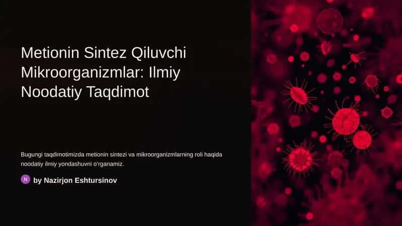 Metionin Sintez Qiluvchi Mikroorganizmlar 2