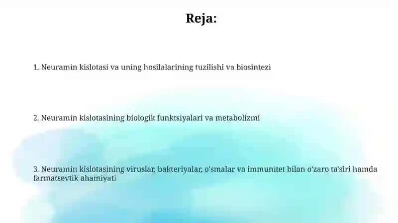 Neyramin kislotasi va uning hosilalarining tuzilishi 2