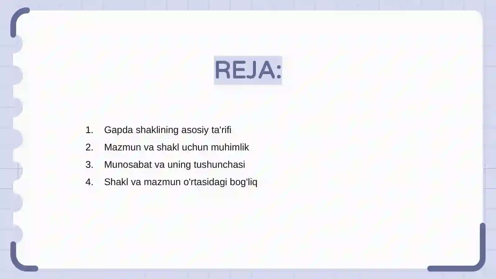 Gapda shakl va mazmun munosabati 2