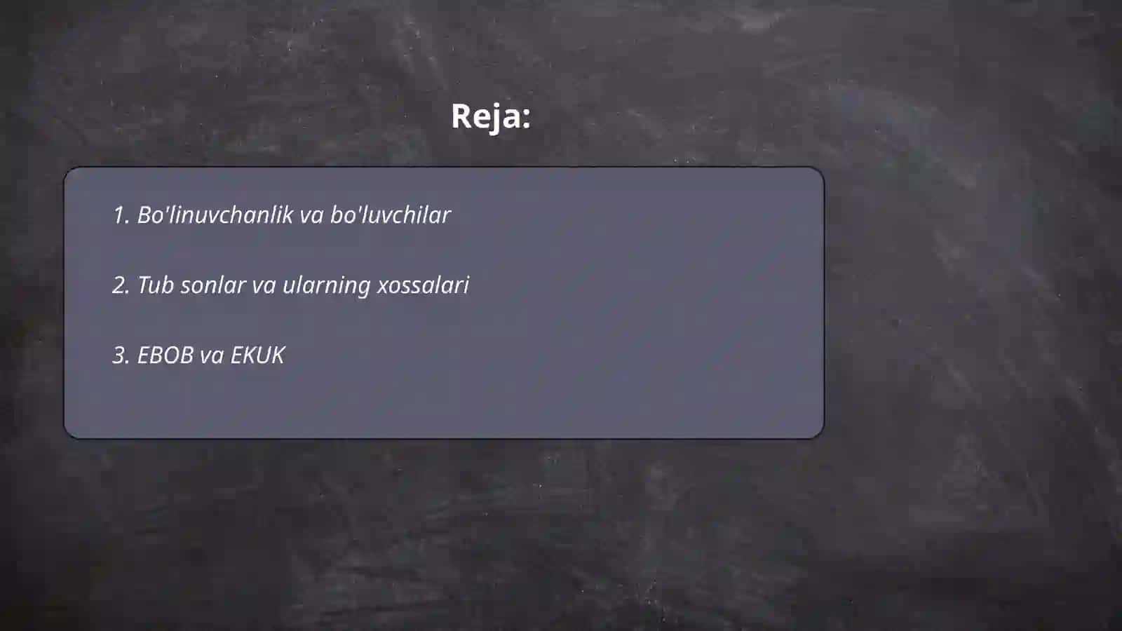 Sonlar nazariyasi 2