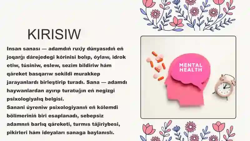 Insan sanasiniń psixologiyaliq dúzilisi hám xizmet túrleri 2