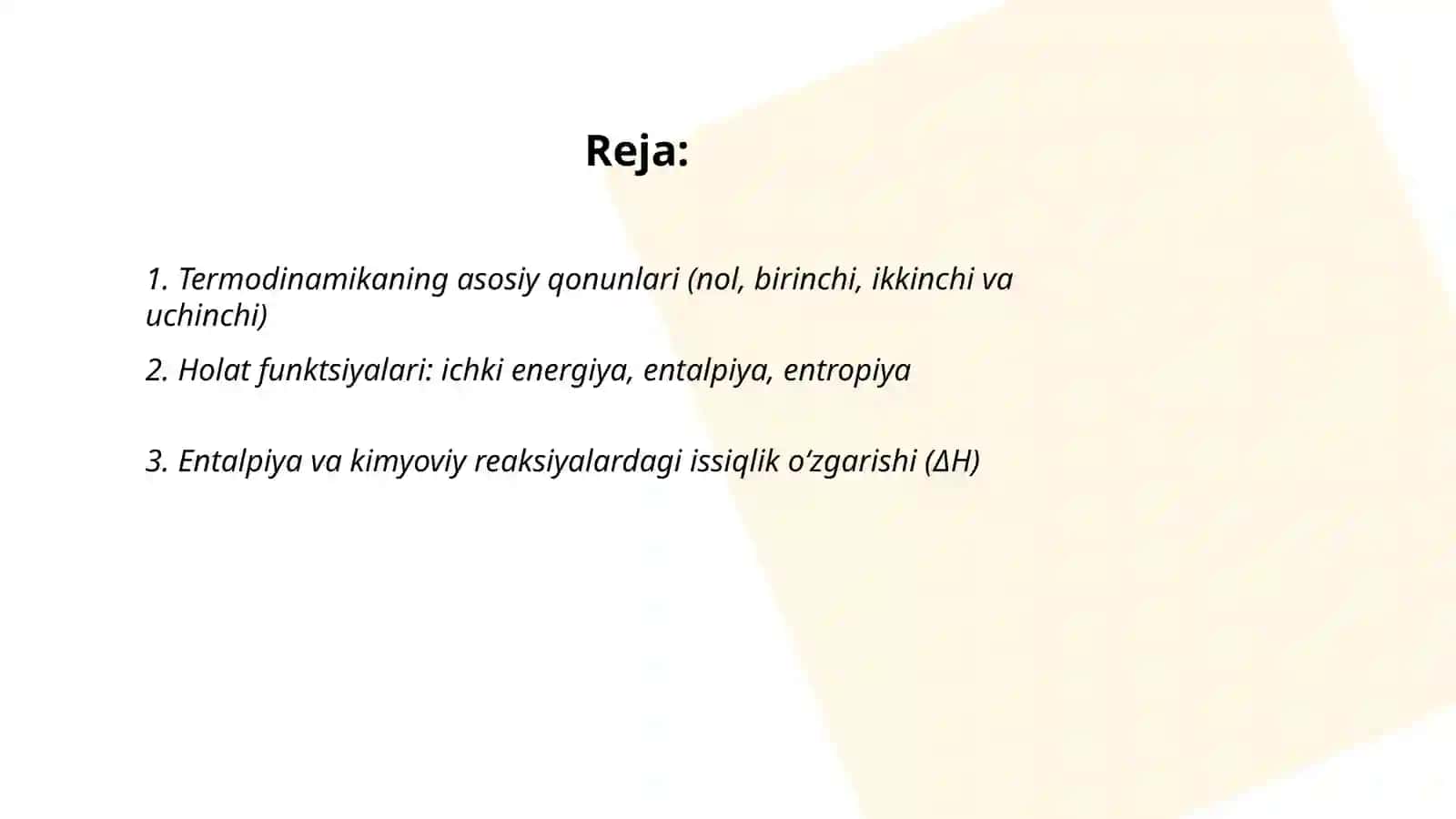 Termodinamika va Kimyoviy Reaksiyalar Kinetikasi 2