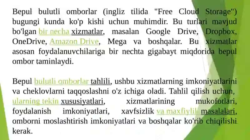 Bepul bulutli omborlar tahlili 2