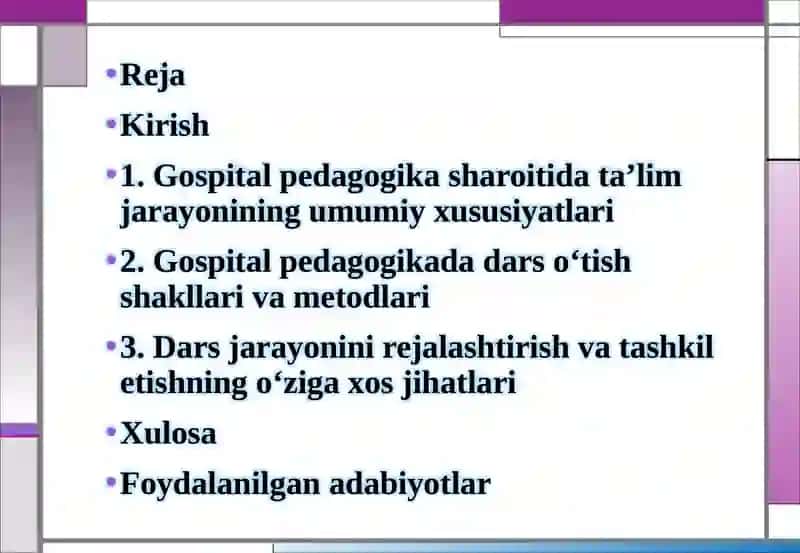Gospitalpedagogikada darso‘tish jarayonining o‘ziga xosliklari 2