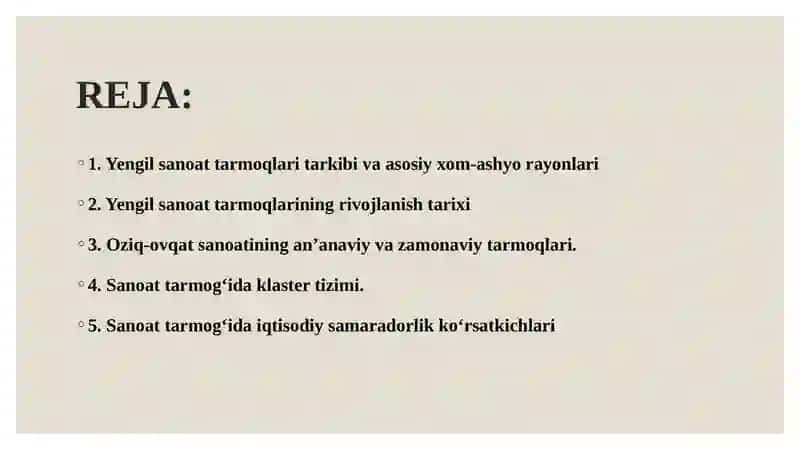Yengil va oziq-ovqat sanoati iqtisodiyoti 2