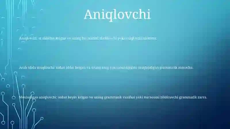 Arab Tilida Aniqlovchi Hamda Moslashgan Aniqlovchi 2