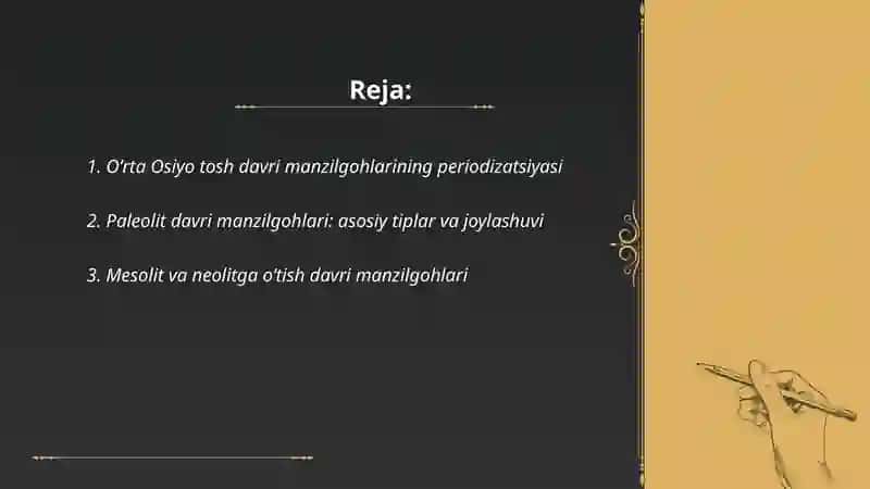 Oʻrta Osiyo tosh davri manzilgohlari 2