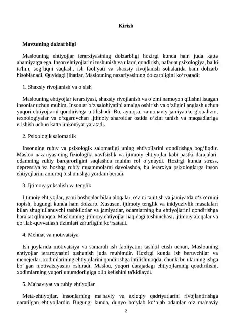 Maslou Nazariyasi 2