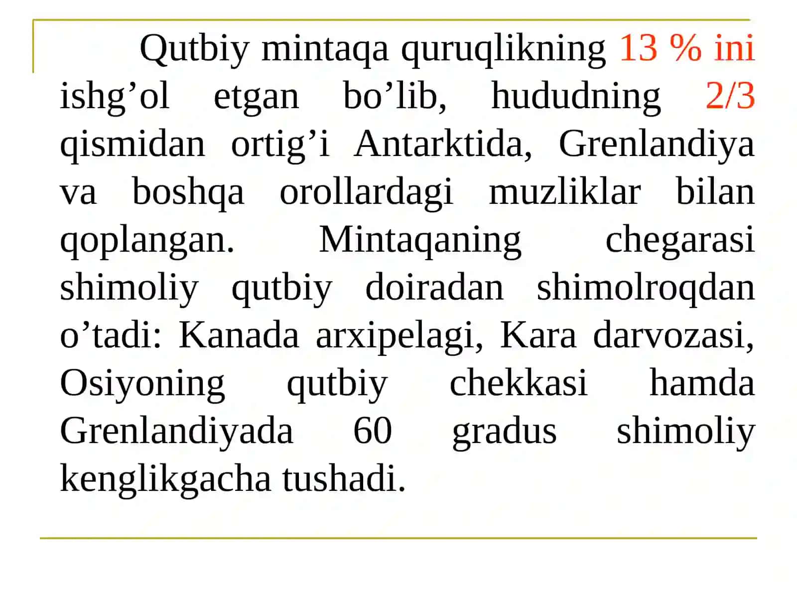 Qutbiy mintaqa tuproqlari (Artika, tundra va o’rmon tundra) 2