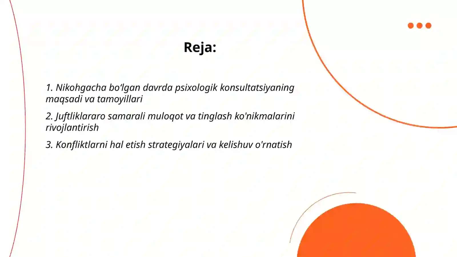 Nikohgacha bo’lgan davrda Psixologik konsultatsiya 2