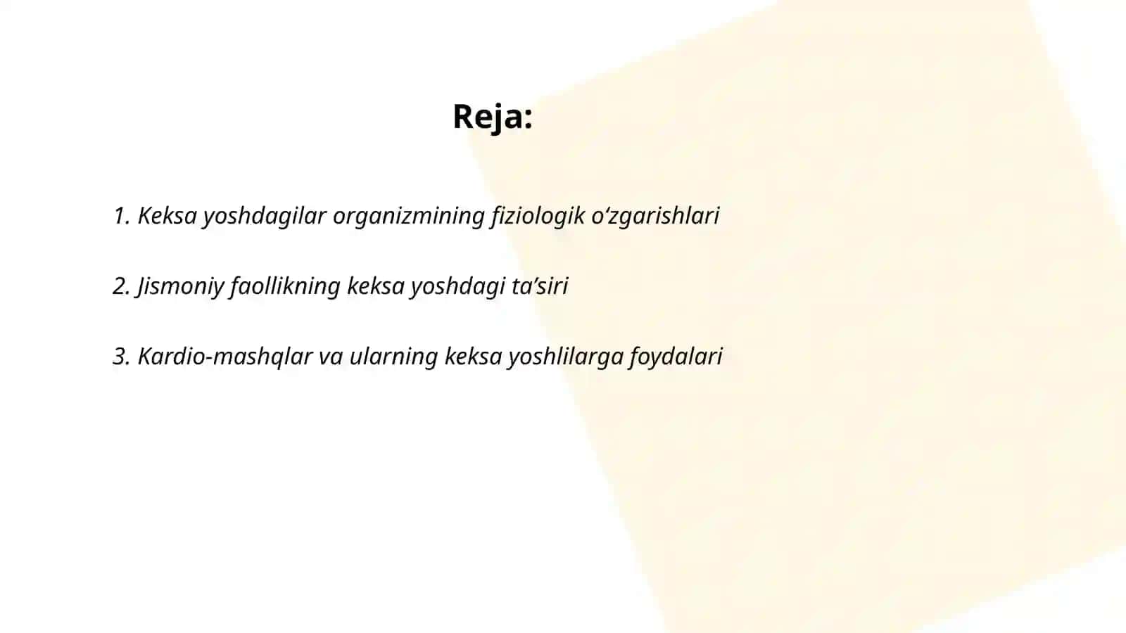 Keksa yoshdagilar jismoniy tarbiya 2