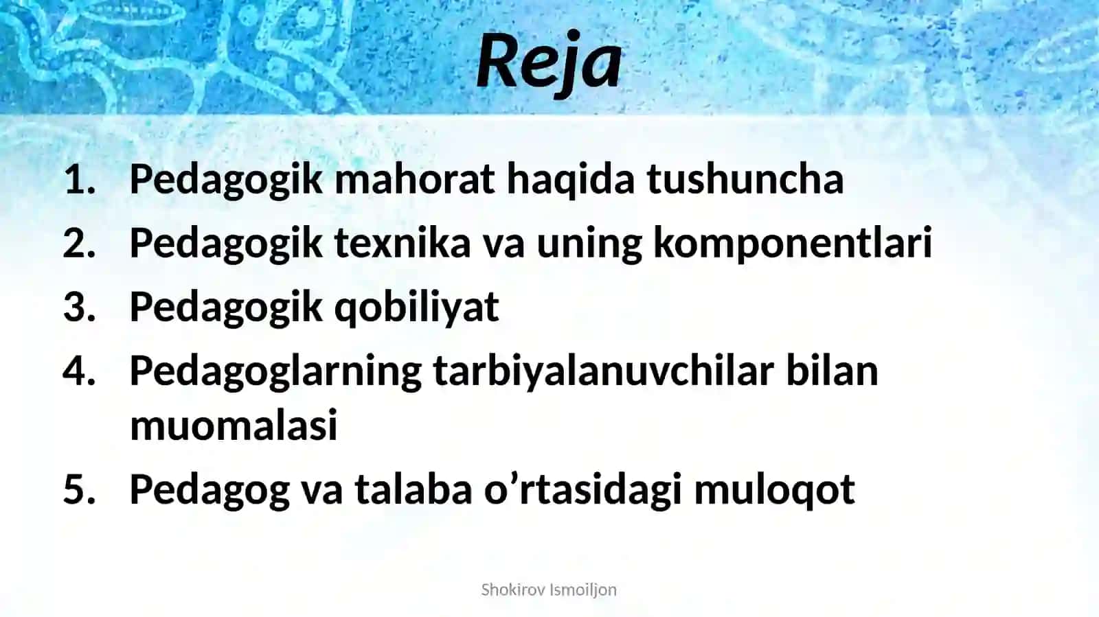 Pedagogik mahorat asoslari 2