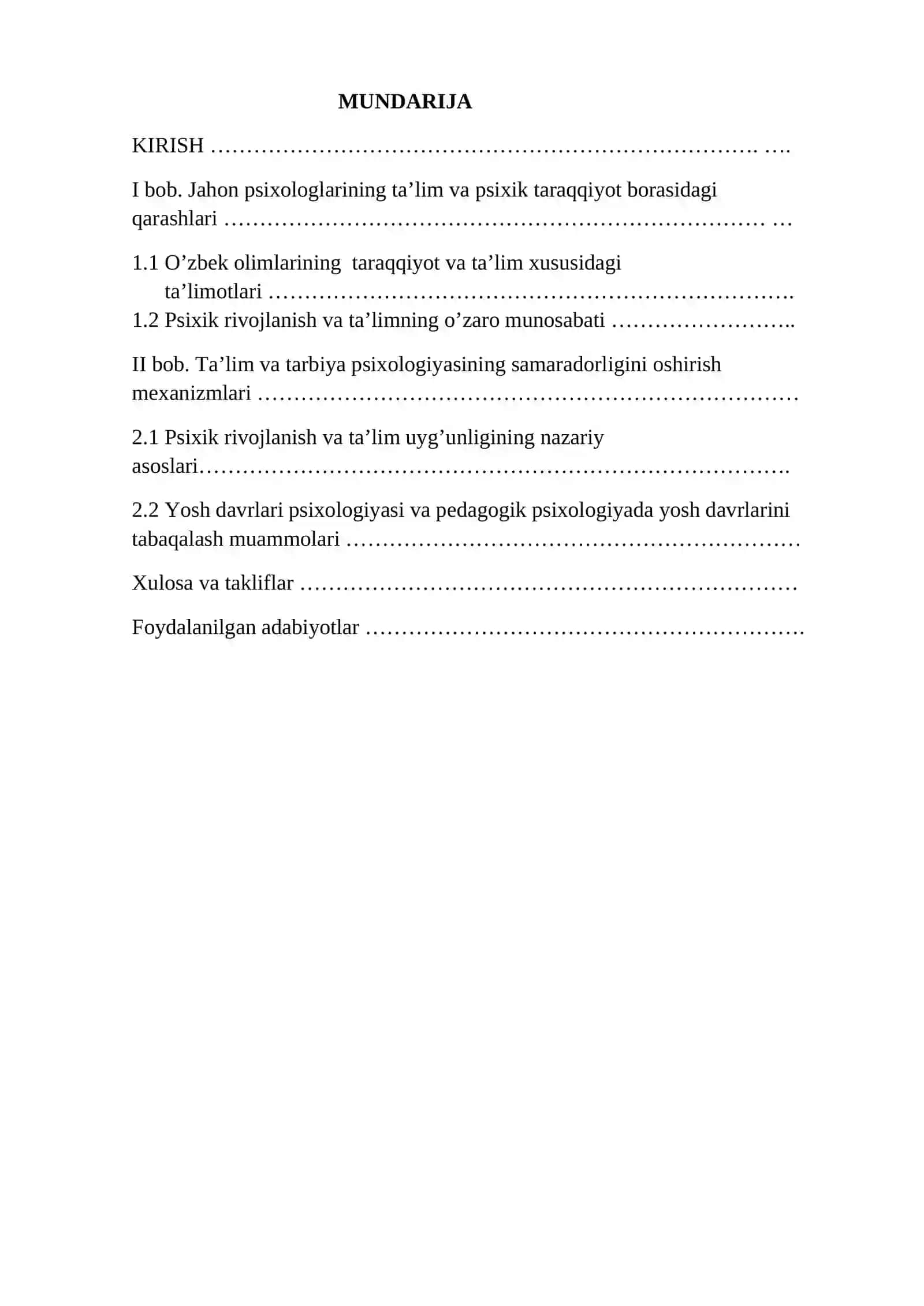 PSIXIK TARAQQIYOT VA TA’LIMNING O’ZARO MUNOSABATLARI 2