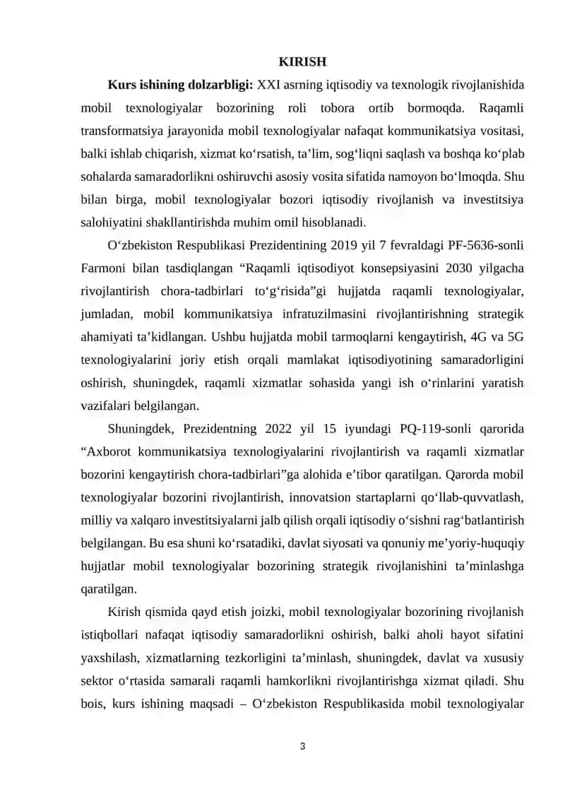 Mobil texnalogiyalar bozorining rivojlanish istiqbollari 2