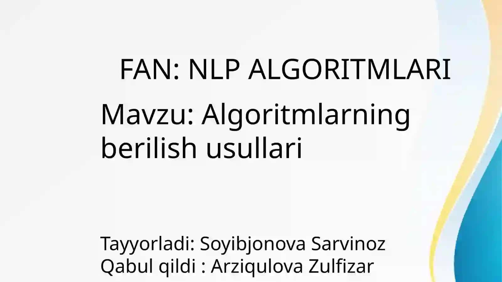 Algoritmlarning berilish usullari 2