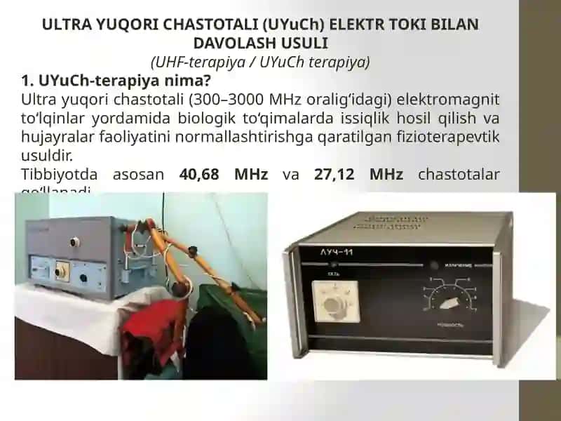 Ultra Yuqori Chastotali Elektr Toki Bilan Davolash Usuli 2
