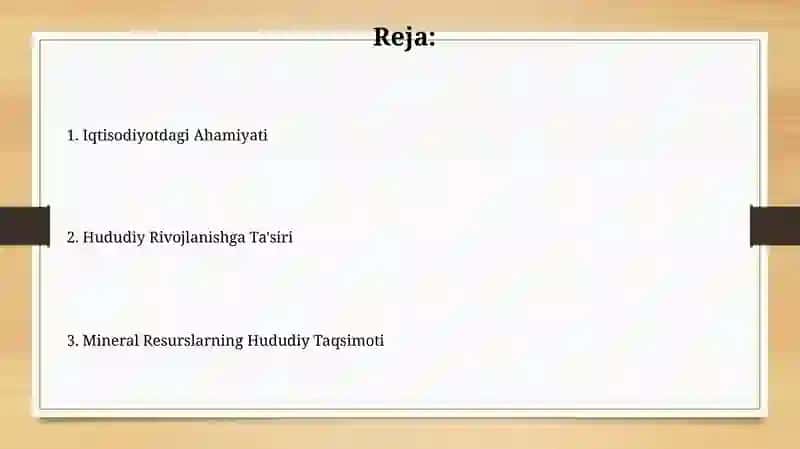 Mineral Resurslarning Hududiy Taqsimoti 2