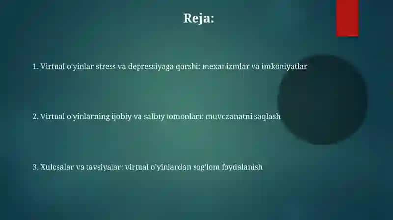 Virtual o'yinlar stress va depressiyaga qarshi: mexanizmlar va imkoniyatlar 2