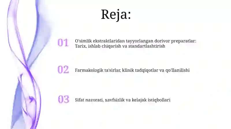O'simlik ekstraktlaridan tayyorlangan dorivor preparatlar 2