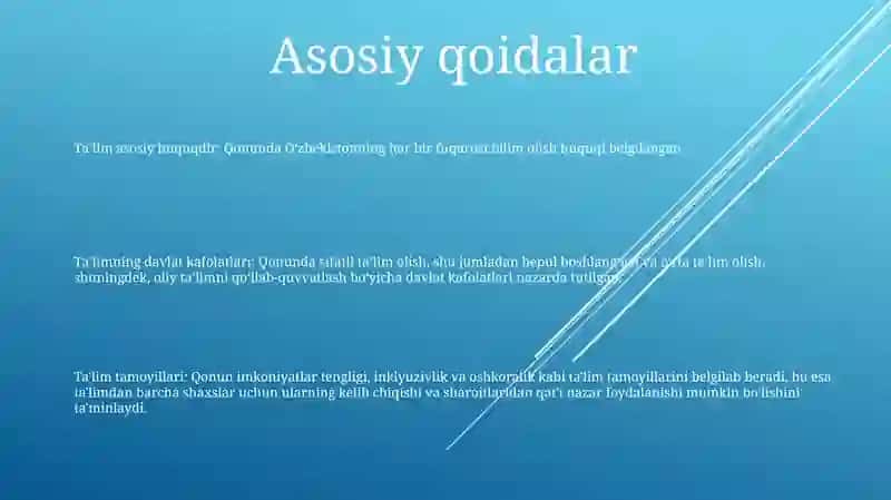 "Ta'Lim To'G'Risidagi" Qonuni 2