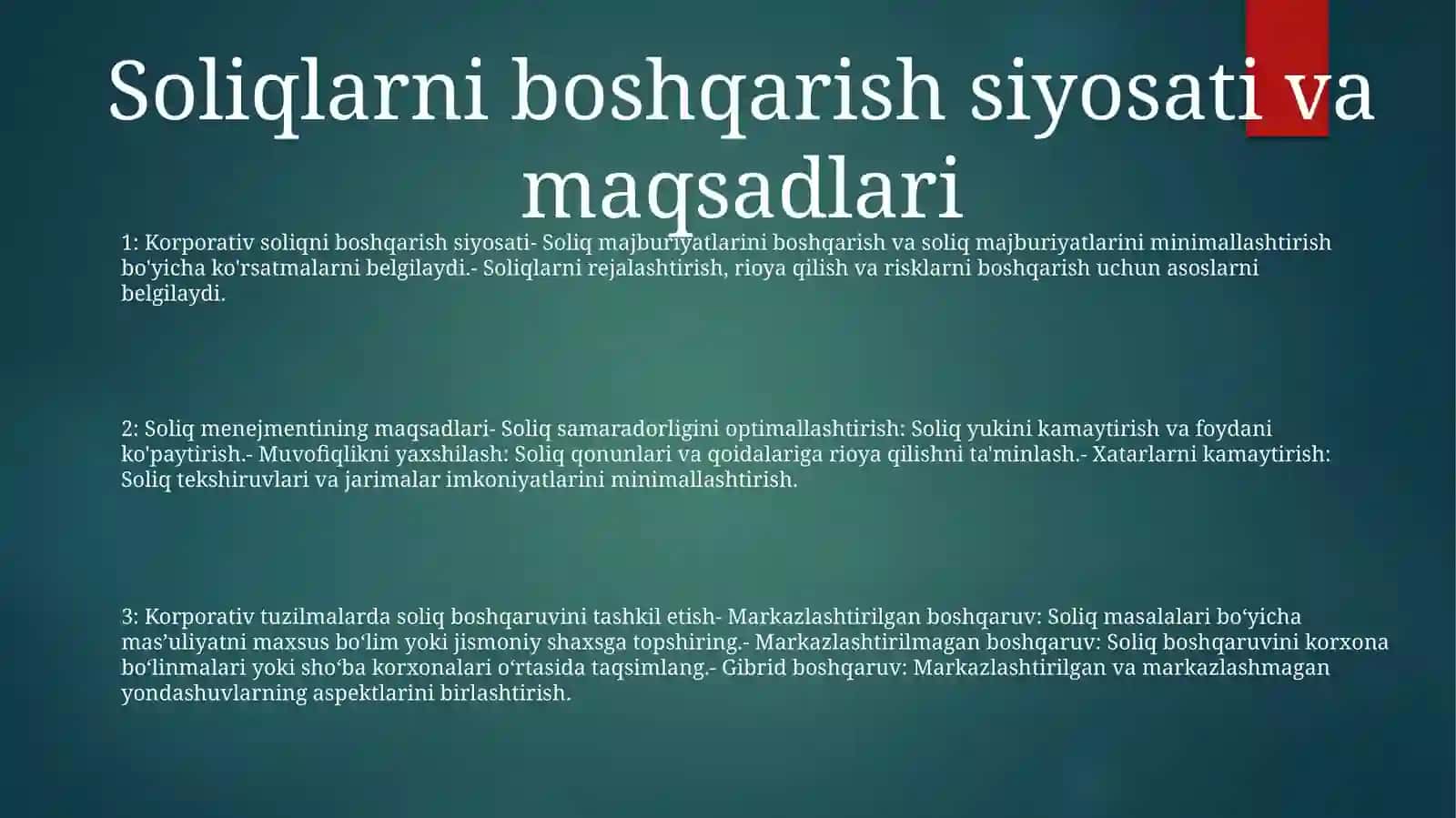 Korporativ Tuzilmalarda Soliq Menejmentini Tashkil Etish 2