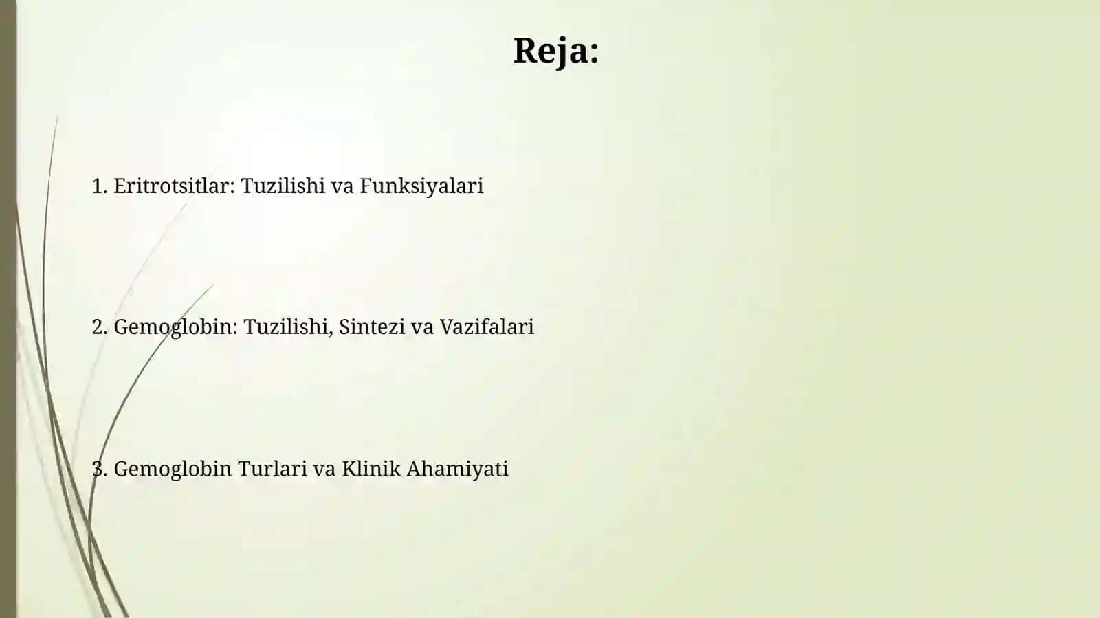 Eritrotsitlar gemoglabin vauningturlari 2