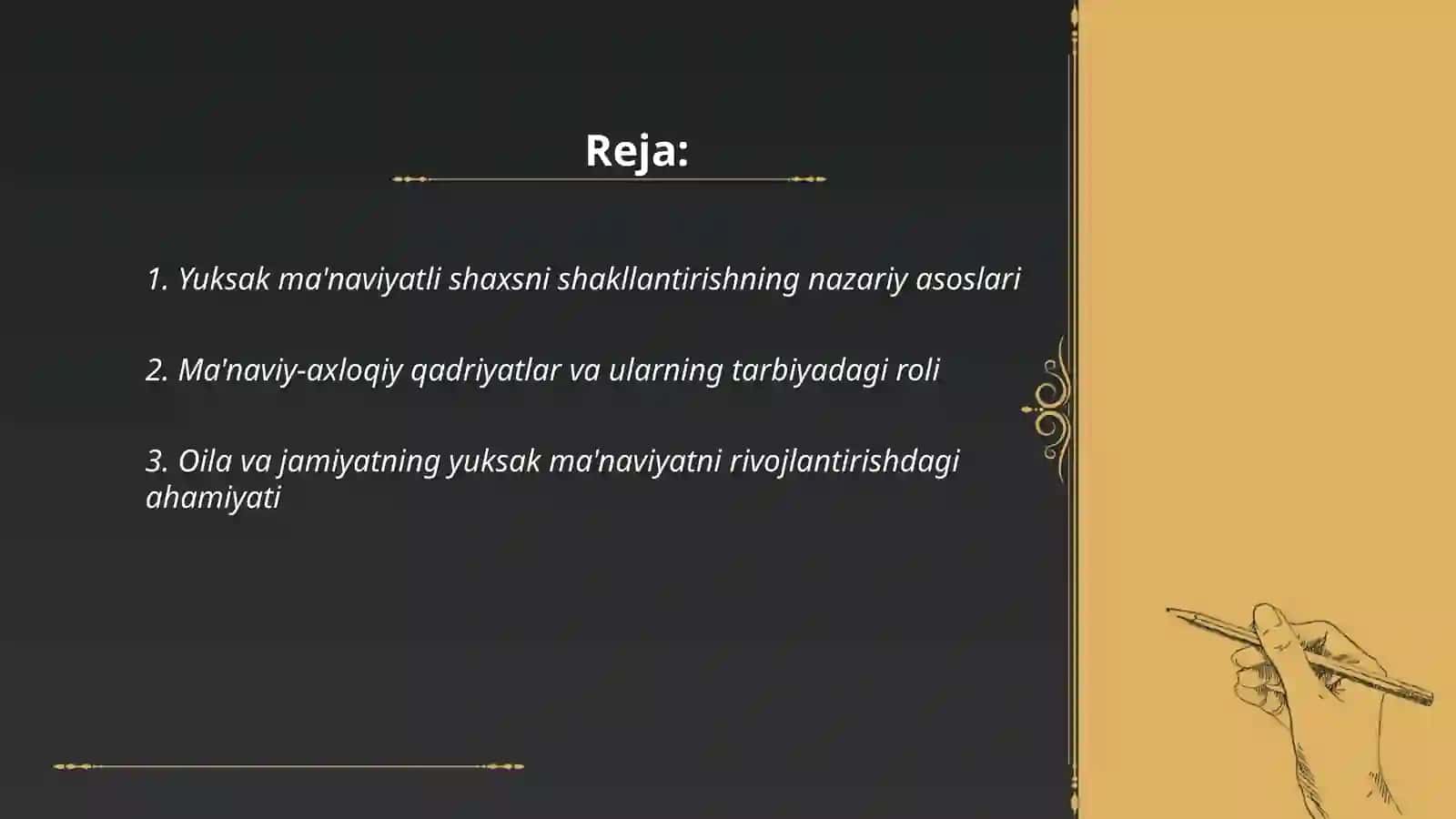 Yuksak ma'naviyatli shaxsni shakllantirish xaqidagi konseptual g'oyalar 2