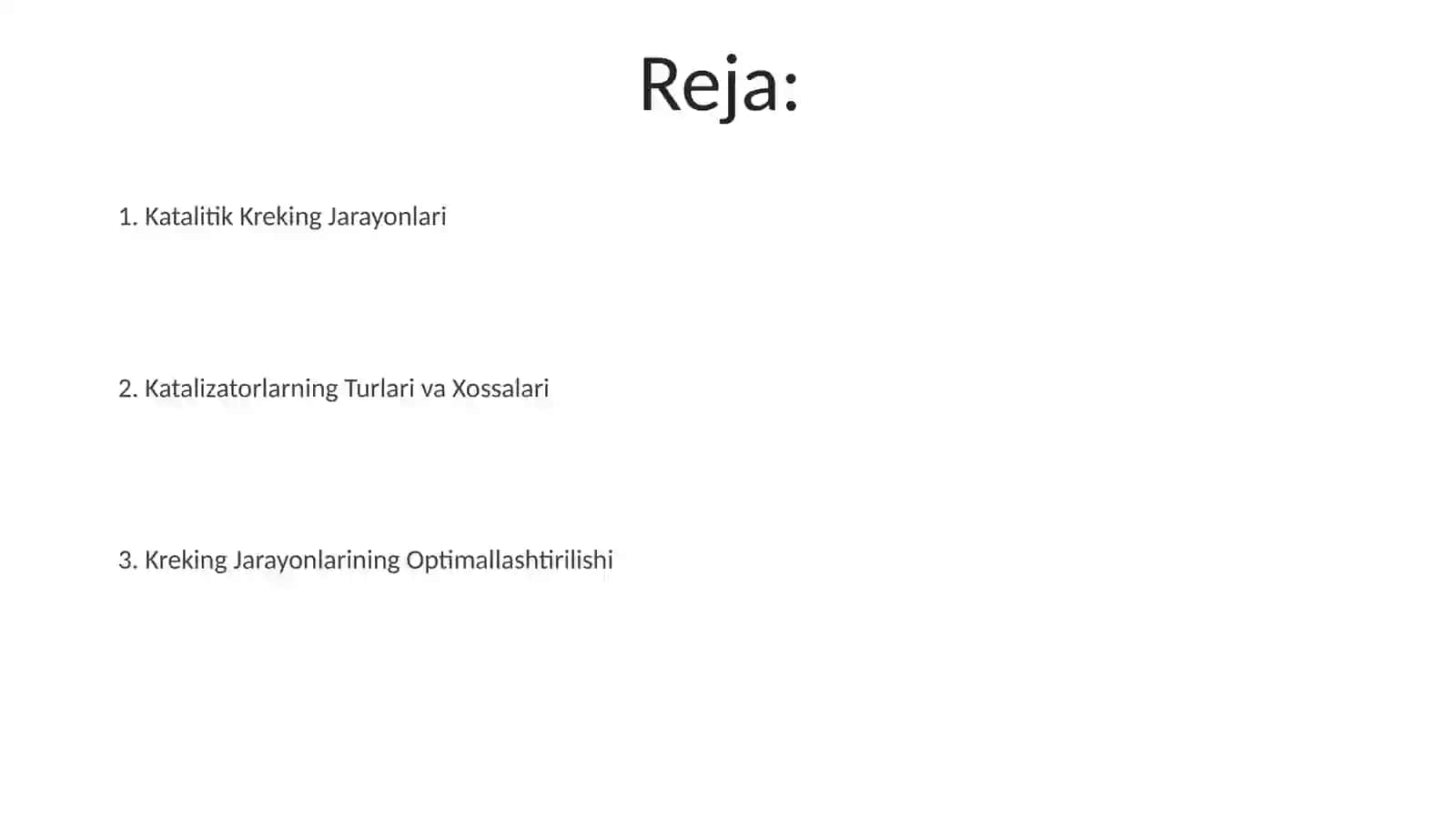 Katalitik kreking jarayonlari va katalizatorlar 2