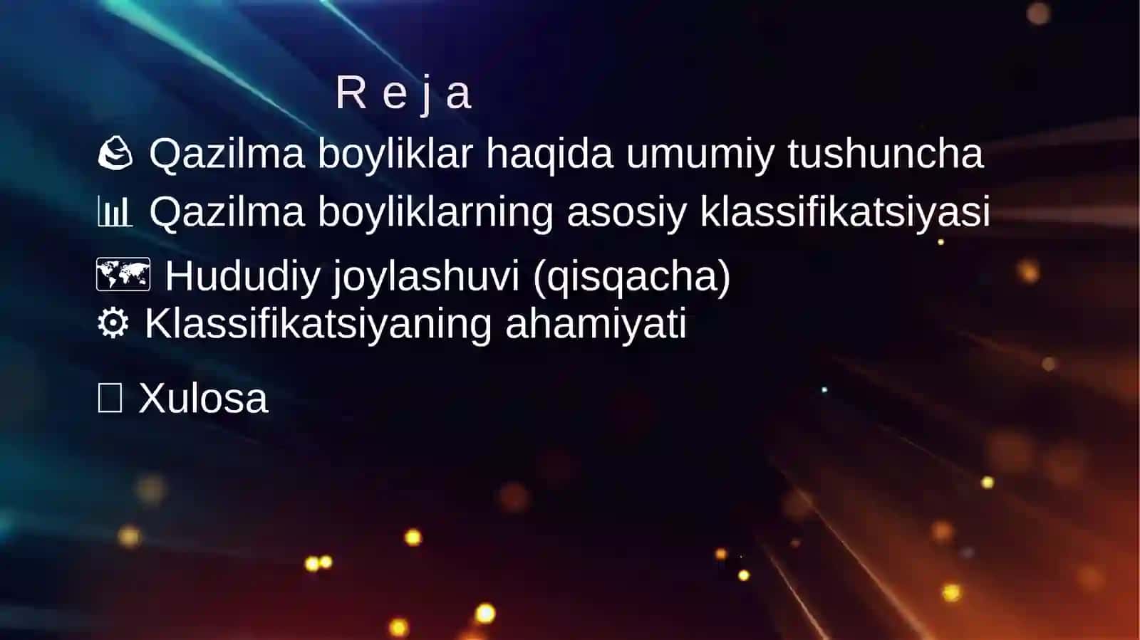 O‘zbekistondagi qazilma boyliklar klassifikatsiyasi 2