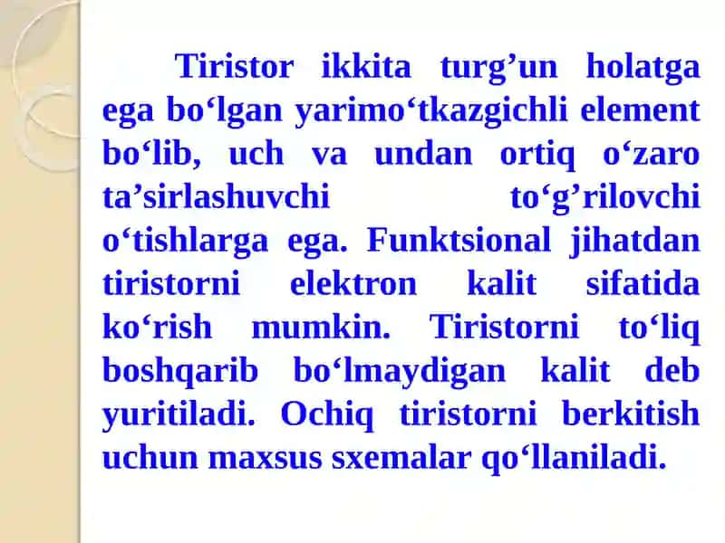 Tiristorlar 2