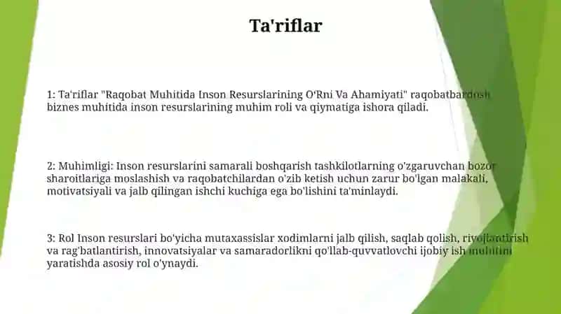 Raqobat Muhitida Inson Resurslarining OʻRni Va Ahamiyati 2