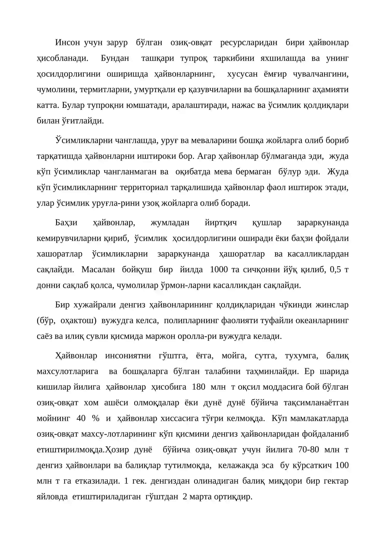 Ҳайвонот дунёси ва уни муҳофаза қилиш 2