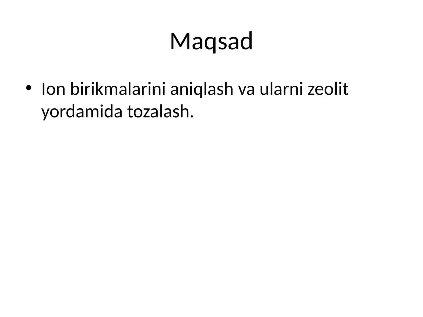 Zeolit asosida suvdagi ion birikmalarini aniqlash va tozalash texnologiyasi 2