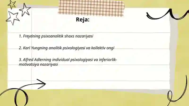 Chet el psixalogyasida shaxs nazariyalari 2