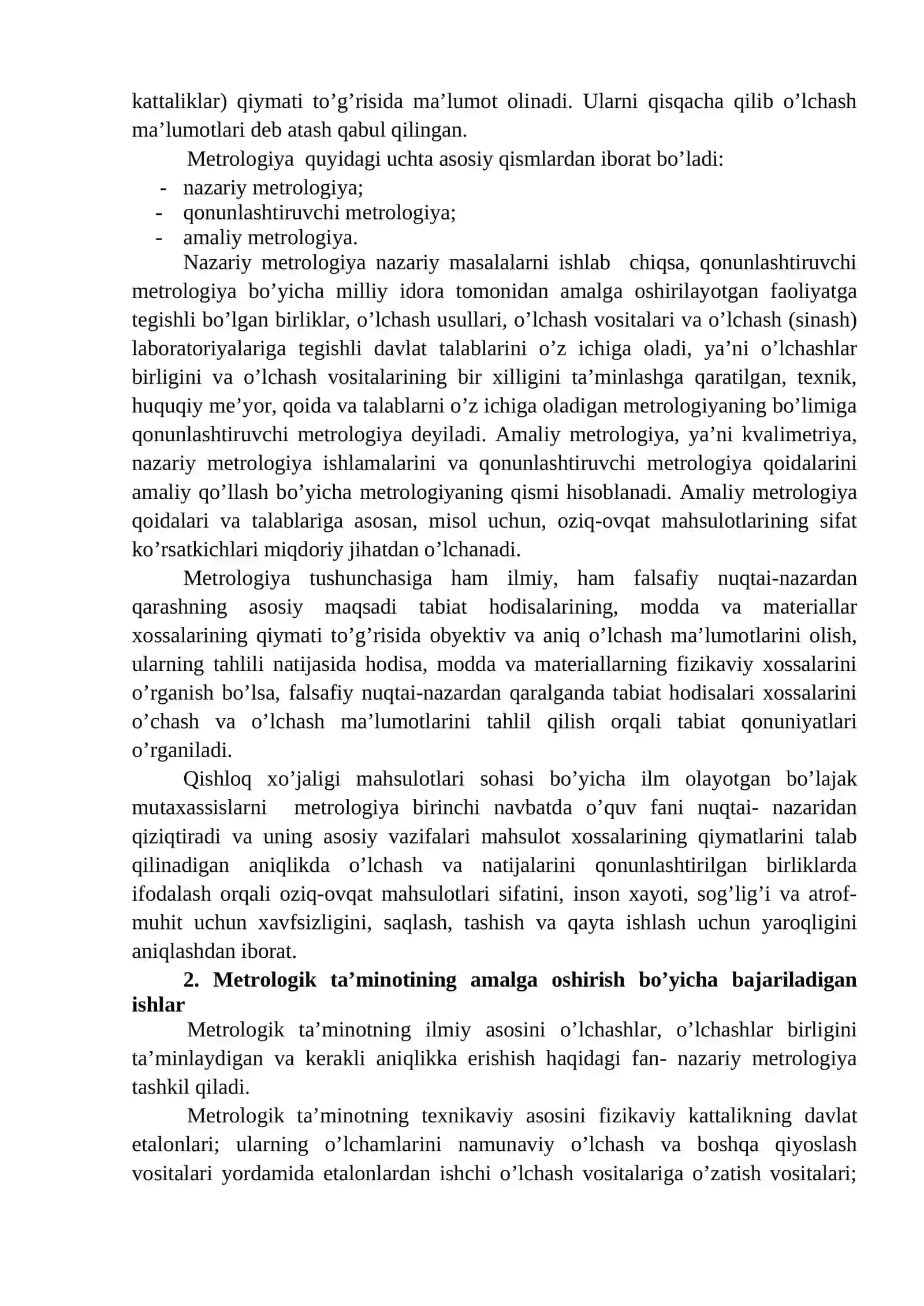 12-mavzu: Davlat metrologiya xizmati xaqida asosiy tushunchalar va ularning vazifalari 2