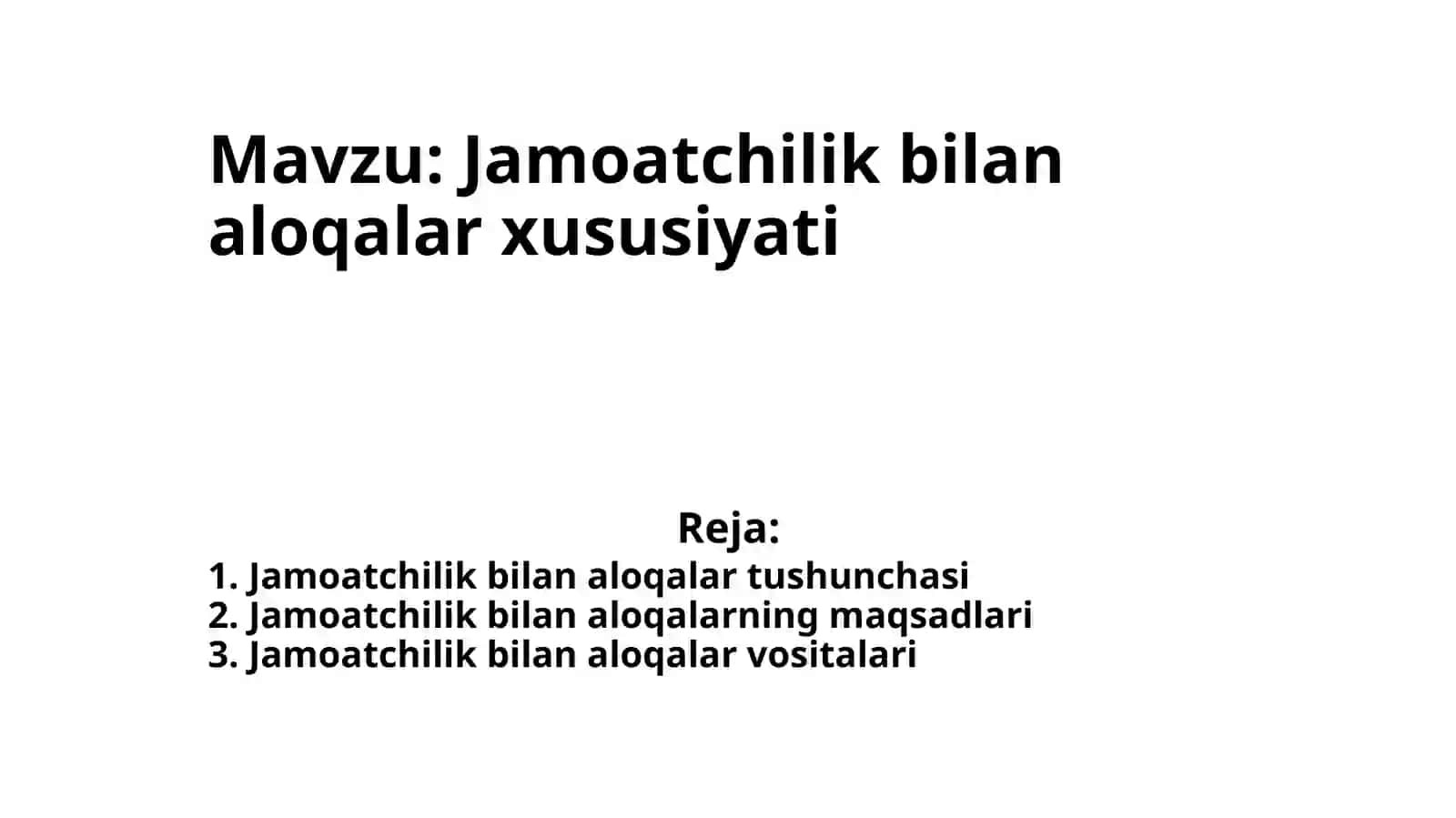 Jamoatchilik bilan aloqalar 2