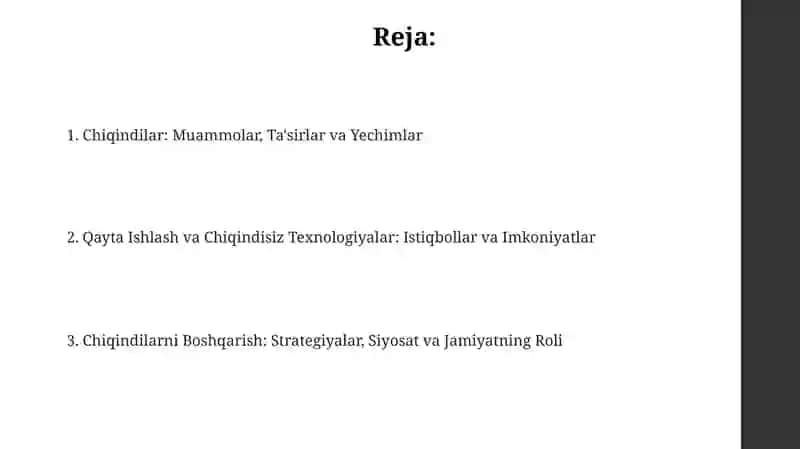 Qayta Ishlash va Chiqindisiz Texnologiyalar: Istiqbollar va Imkoniyatlar 2