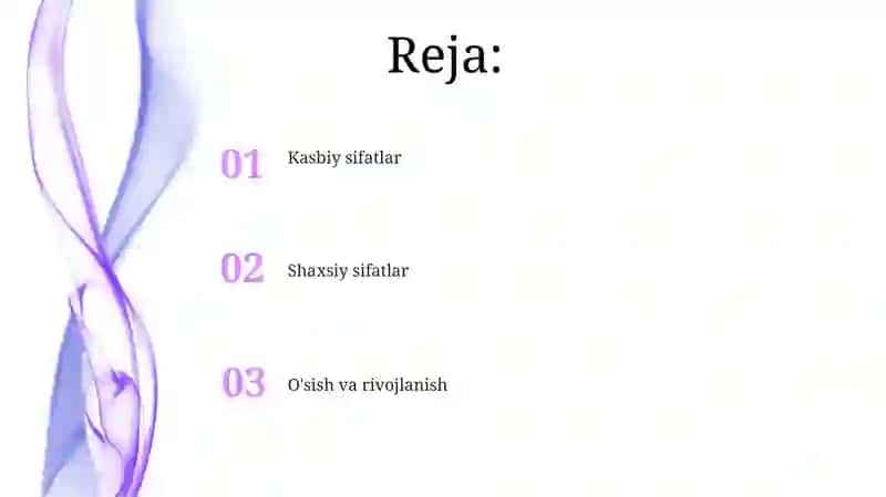 Kasbiy sifat komponentlari 2