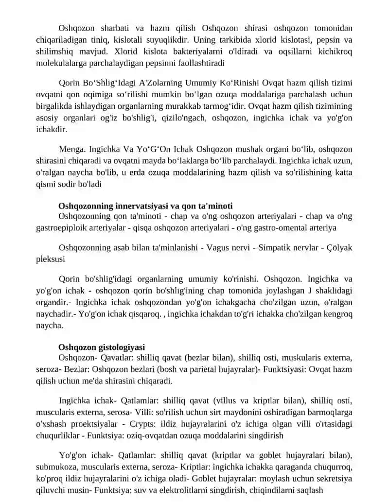 Qorin BoʻShligʻIdagi A'Zolarning Umumiy KoʻRinishi 2