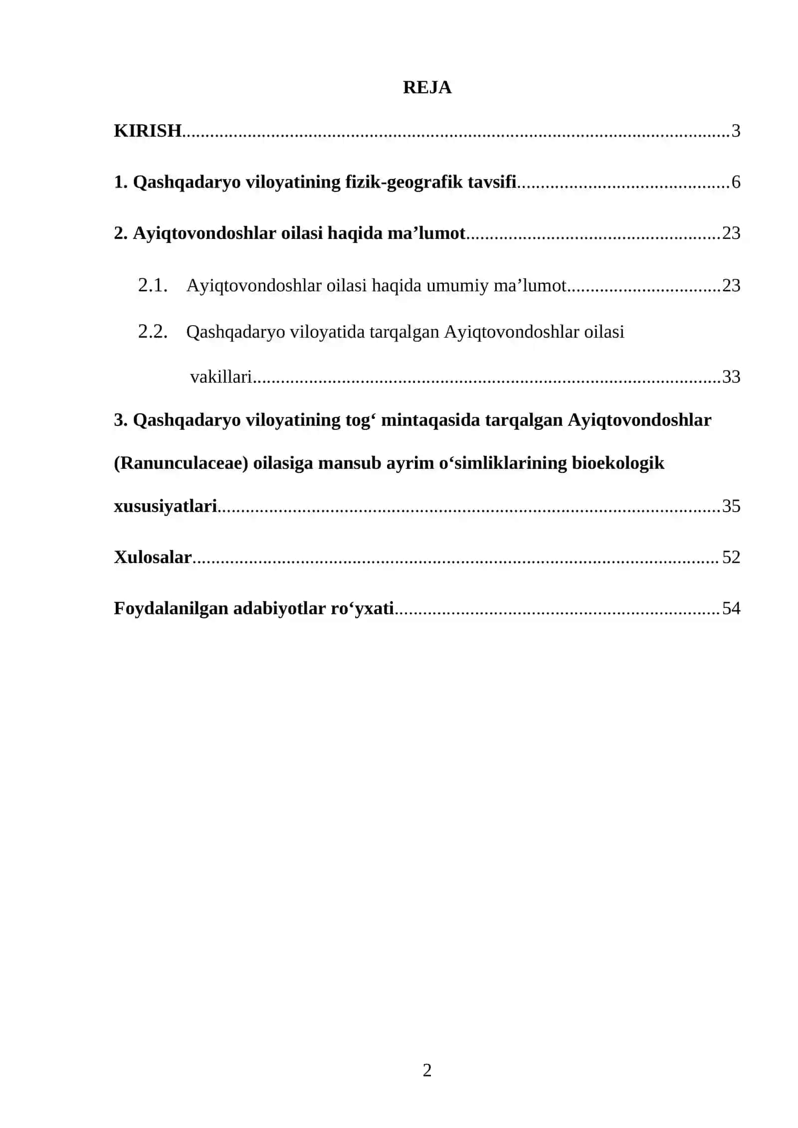 Qashqadaryo xavzasining tog’ mintaqasida tarqalgan ayiqtovondoshlar oilasi vakillarining bioekologik xususiyatlari va sanoatda ishlatilishi 2